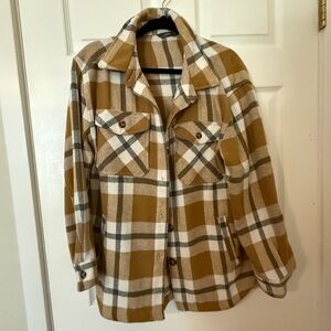 Plaid Button-Up Jacket